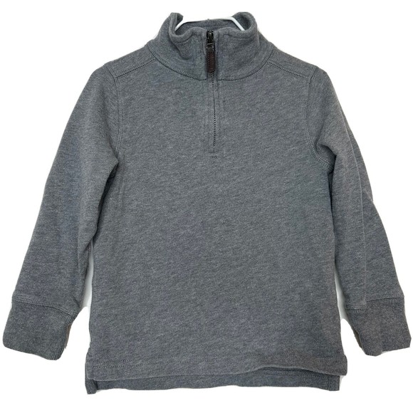 Crewcuts Boy's Shirt 1/4 Zip Pullover Sweater Gray Toddler Cotton J Crew - Picture 1 of 5